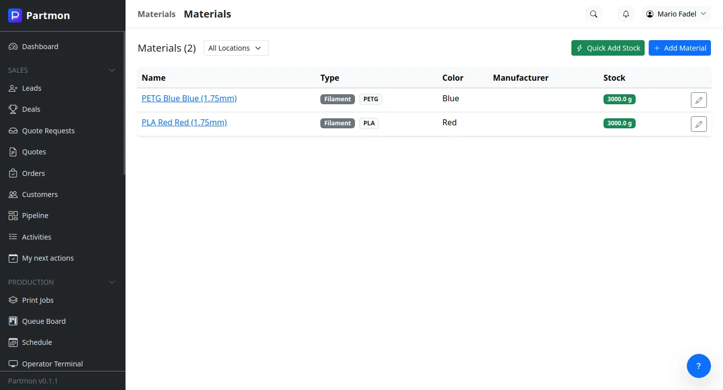Materials & Inventory