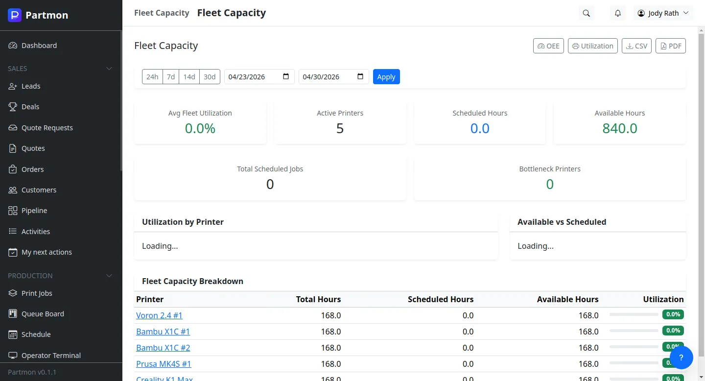 Rough-cut capacity plan with bottleneck work centers